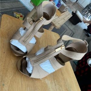 Worn once. Michael Kors size 9 gold heels